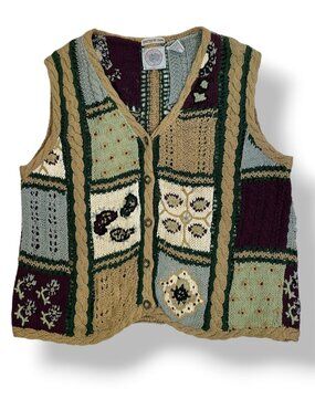 Cape Isle Knitters Hand Knitted Sweater Vest Sleeveless Women Medium